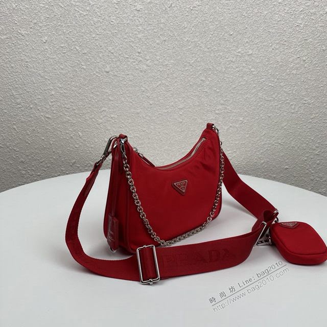 prada女包 普拉達2020新款nylon Hobo手拎包 時尚百搭 prada腋下包 1BH204 Prada單肩斜挎包  pyd2388
